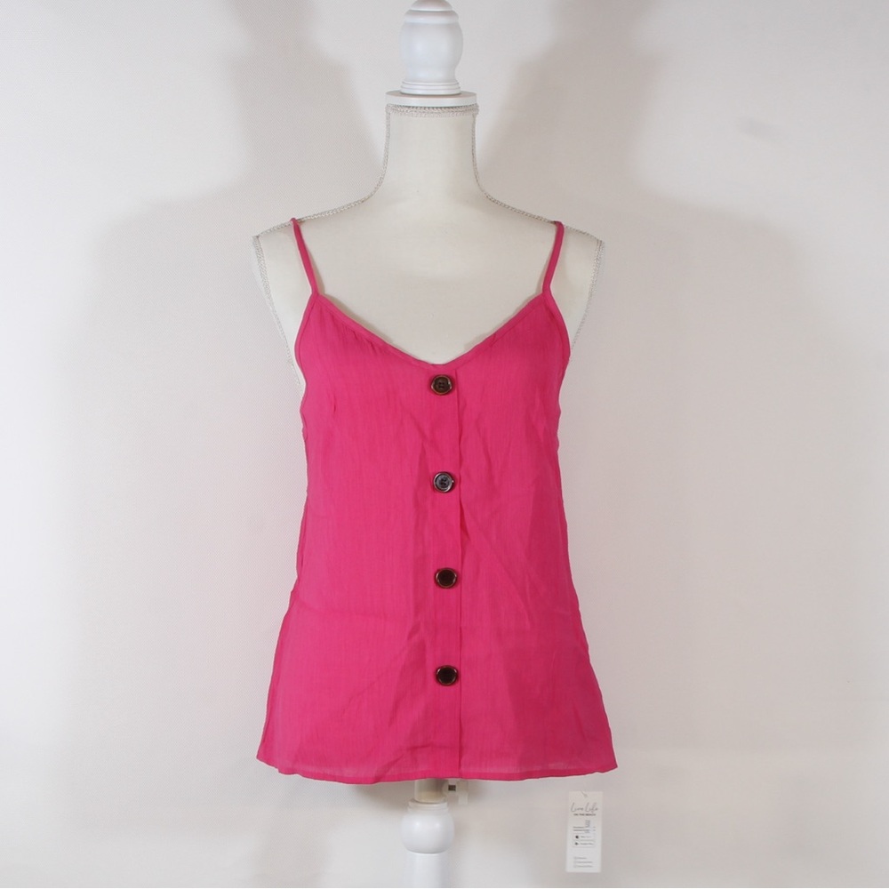 Cupshe Hot Pink Button-Front Camisole NWT